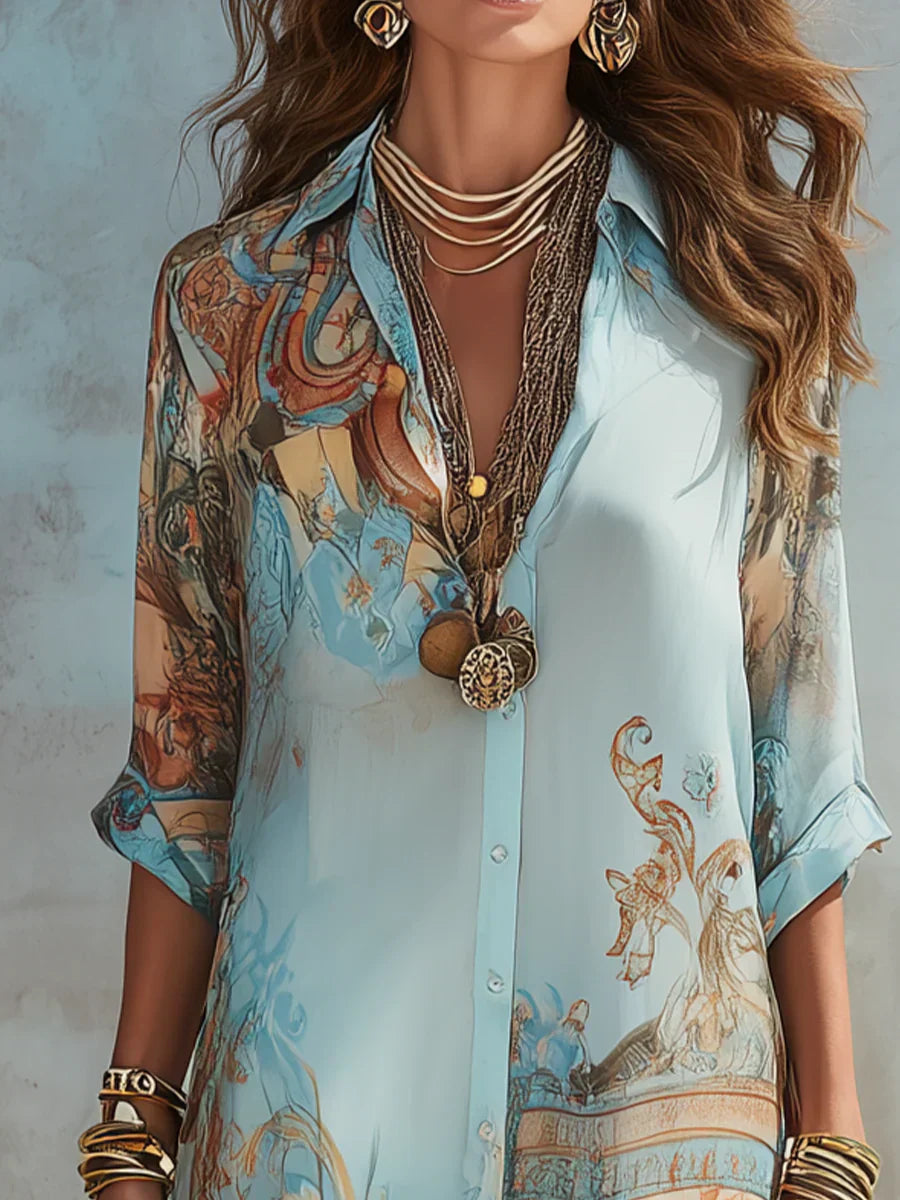 Vestido de verano fluido azul claro