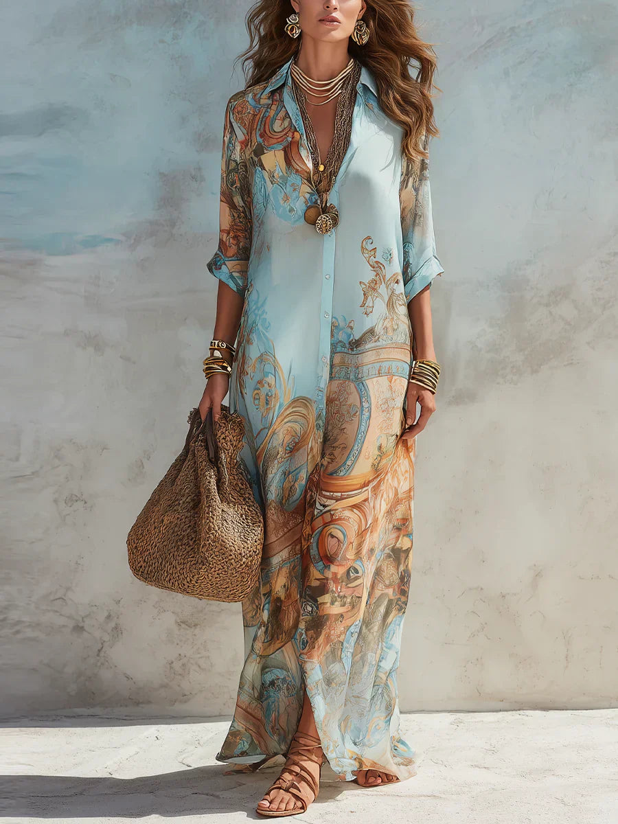 Vestido de verano fluido azul claro
