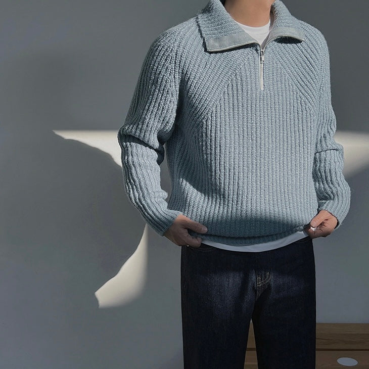 Lenoir™ | Suéter de Cuello Alto Azul Celeste