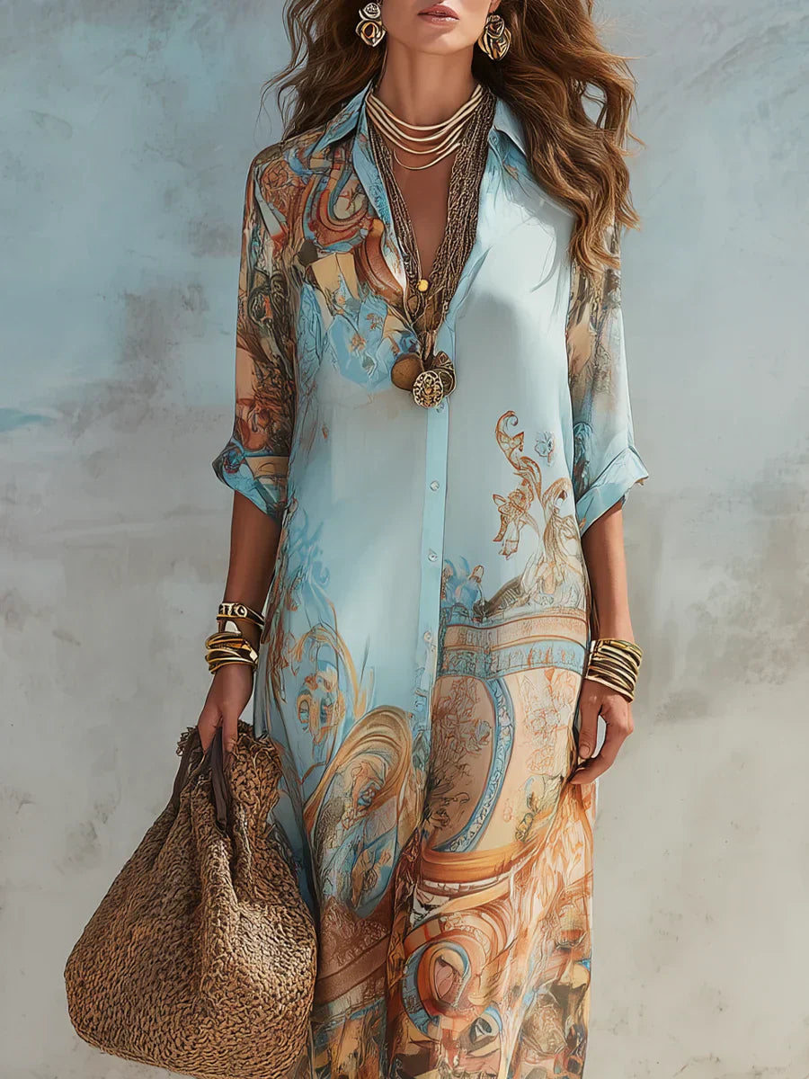Vestido de verano fluido azul claro