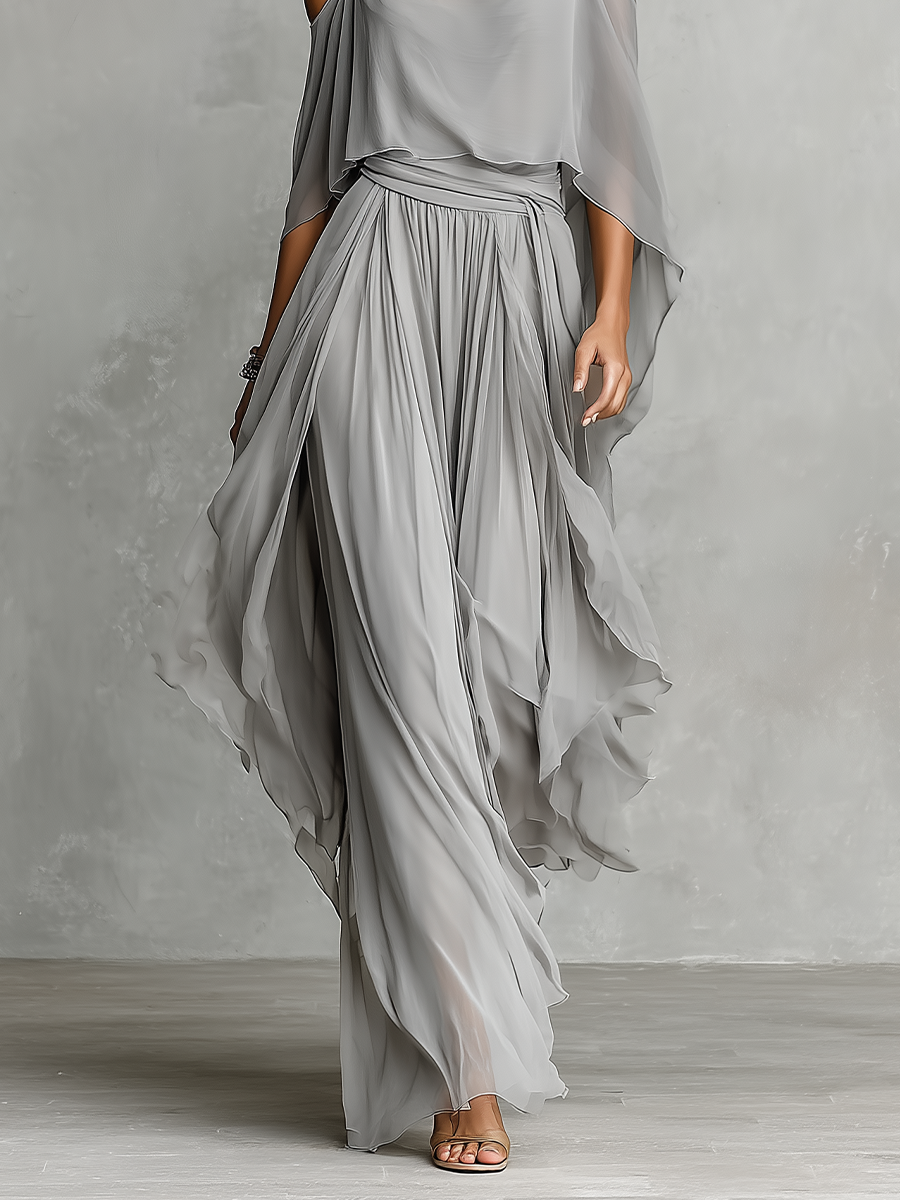 Conjunto de top de tirantes fluidos y pantalón