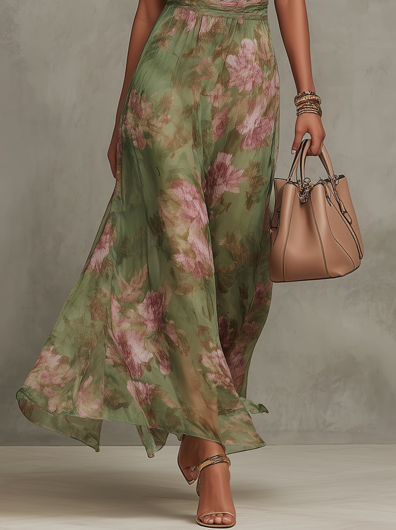Vestido largo elegante con cuello halter