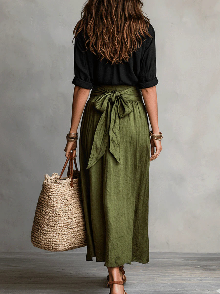 Conjunto completo de camiseta y falda midi