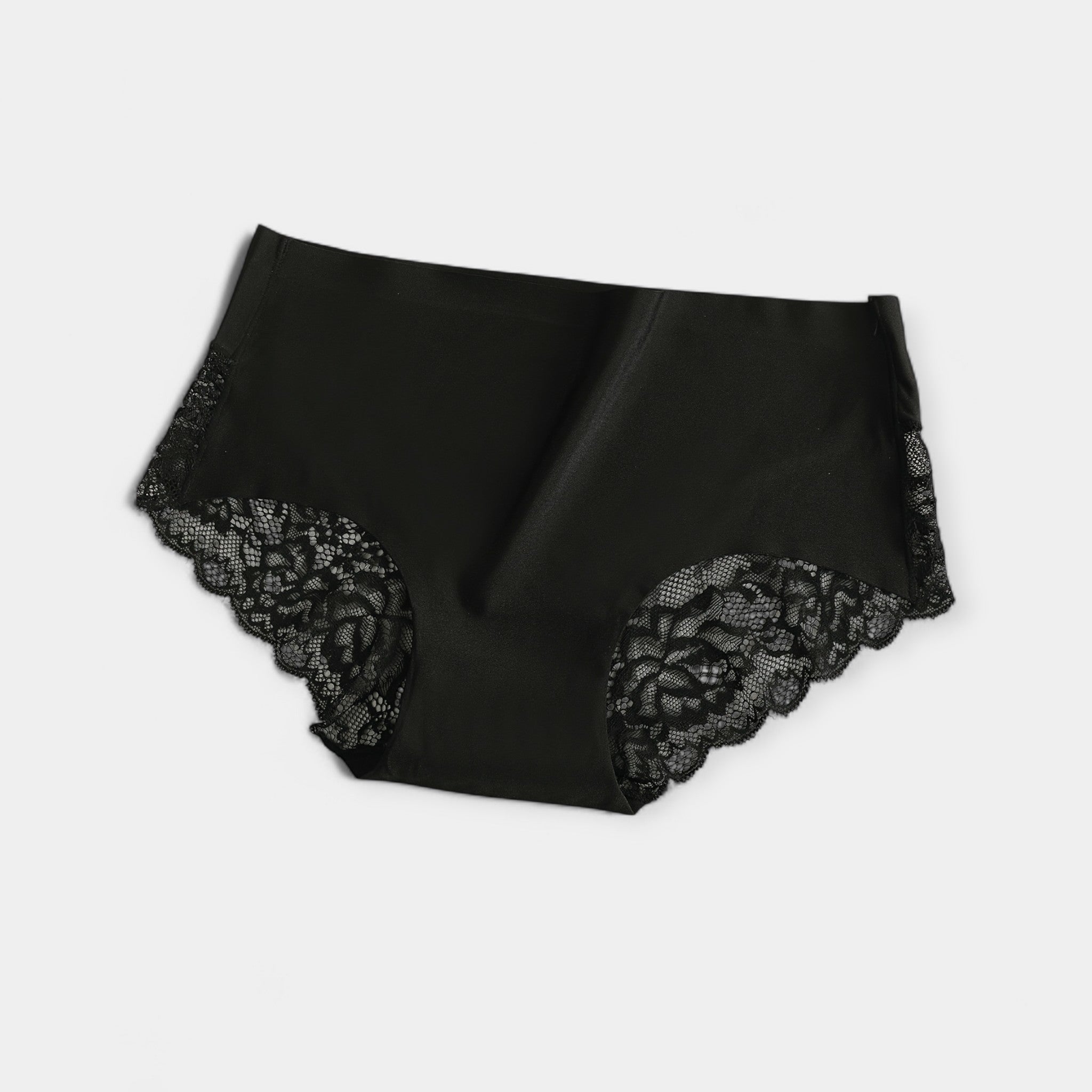 #Color_Set de 4 panties de satén con encaje en tonos oscuros