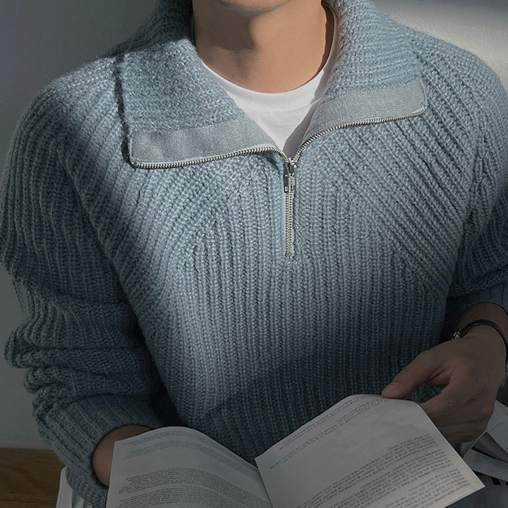 Lenoir™ | Suéter de Cuello Alto Azul Celeste